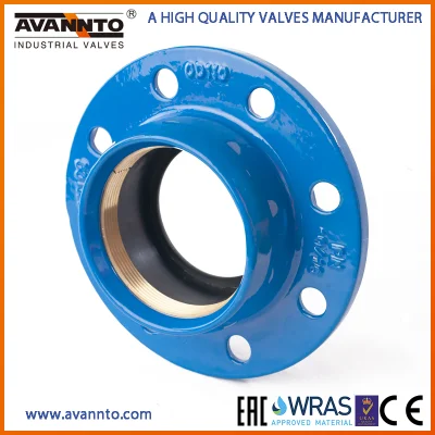 Ductile Cast Iron ISO 2531 En 545 Quick Flange Adaptor, Flexible Quick Flange Adaptor with Brass Ring for PE Pipe