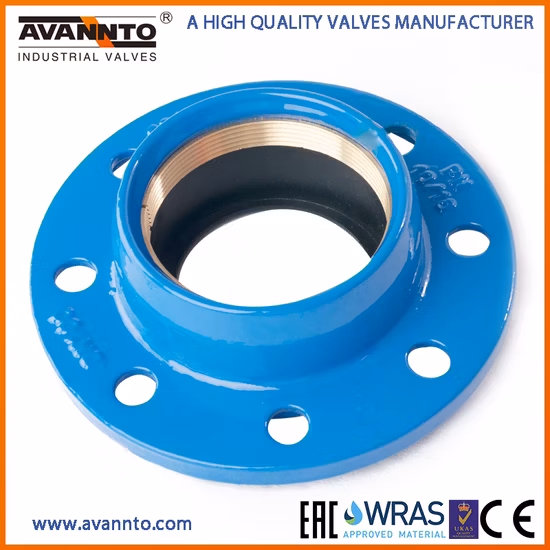Ductile Cast Iron ISO 2531 En 545 Quick Flange Adaptor, Flexible Quick Flange Adaptor with Brass Ring for PE Pipe