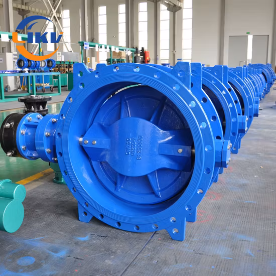 DN800 Qt500 Electric Hanwheel Di Double Offset Flanged Rubber Ring Butterfly Valves