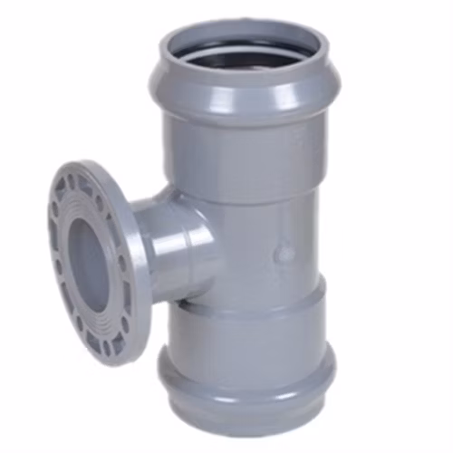 High Quality Plastic Pipe Fitting PVC Pipe Flanged Tee and Fittings Rubber Ring Joint UPVC High Quality Pressure Pipe Fittings for Water Supply DIN Standard